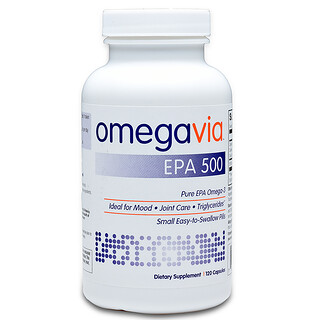 OmegaVia, EPA 500, Ômega-3 com EPA Puro, 120 Cápsulas
