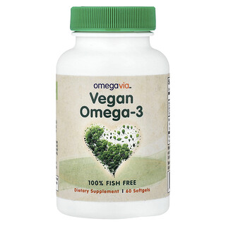 OmegaVia, Omega 3 vegani, 60 capsule molli