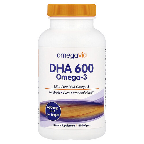 OmegaVia, DHA 600 Omega-3, 600 mg, 120 Softgels