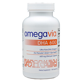 OmegaVia, حمض دوكوزا هكسانويك 600، 120 كبسولة