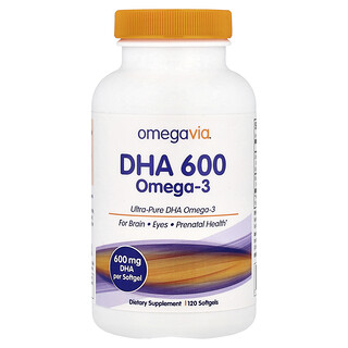 OmegaVia, DHA 600 Omega-3, 600 mg, 120 Softgels