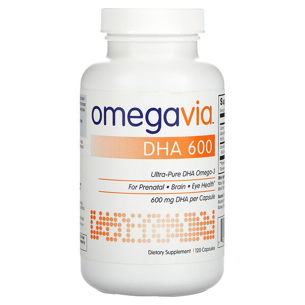 OmegaVia, DHA 600, 캡슐 120정