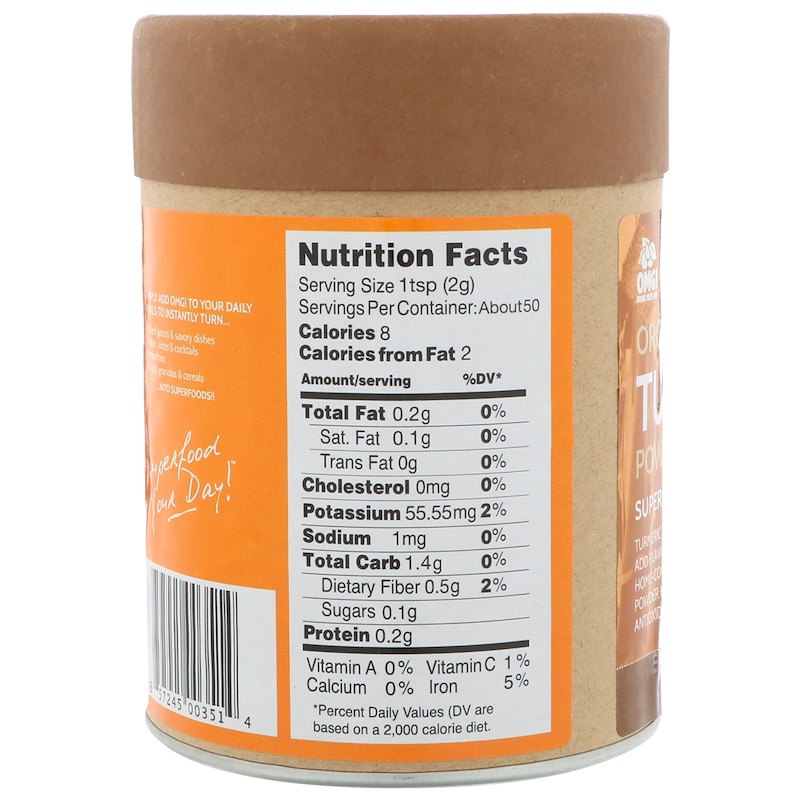 OMG! Organic Meets Good, Organic, Turmeric Powder, 3.5 oz (100 g