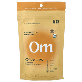 Om Mushrooms, Cordyceps，全有机蘑菇粉认可，3.5 盎司（100 克）
