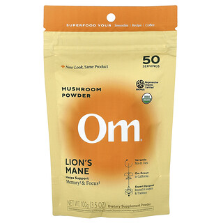 Om Mushrooms, Mushroom Powder, Pilzpulver, Löwenmähne, 100 g (3,5 oz.)