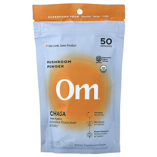 Om Mushrooms, Poudre de champignon, Chaga, 100 g
