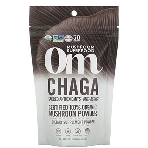 Om Mushrooms, Chaga, Certified 100% Organic Mushroom Powder, 3.5 oz (100 g) отзывы