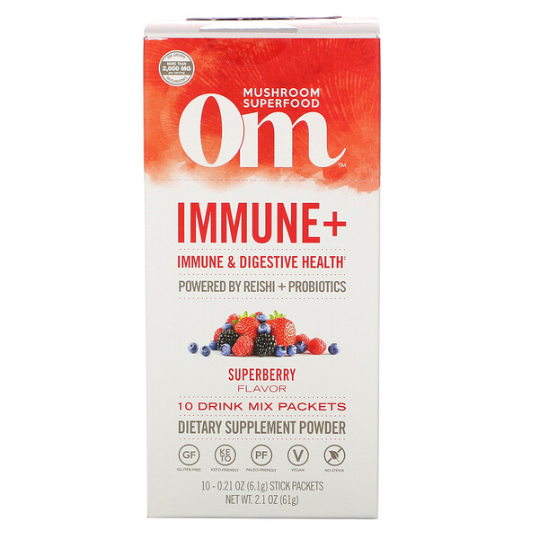 Immune+, Immune & Digestive Health, Superberry, 10 Packets, 0.21 oz (6.1 g) Each