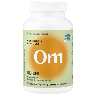 Om Mushrooms, Κάψουλες μανιταριού Reishi, 90 φυτικές κάψουλες (666 mg ανά κάψουλα)