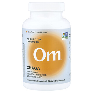 Om Mushrooms, Cápsulas de Cogumelo Chaga, 90 Cápsulas Vegetais (666 mg por Cápsula)