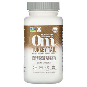 Отзывы о Om Mushrooms, Turkey Tail, 667 mg, 90 Vegetarian Capsules