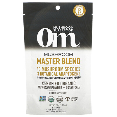 

Om Mushrooms Mushroom Master Blend, смесь грибов, 90 г (3,17 унции)