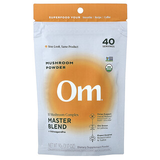 Om Mushrooms, Mushroom Powder, Pilzpulver, Master-Mischung + Ashwagandha, 90 g (3,17 oz.)