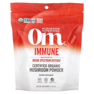 

Om Mushrooms, Certified Organic Mushroom Powder, Immune, 7.05 oz (200 g)
