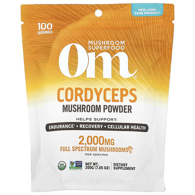Om Mushrooms, Hongo en polvo, Cordyceps, 200 g (7,05 oz)