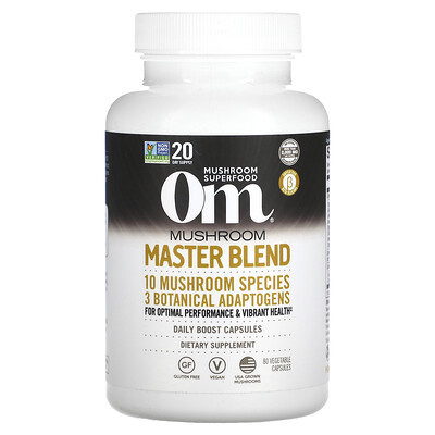 

Om Mushrooms, Mushroom Master Blend, 80 Vegetable Capsules
