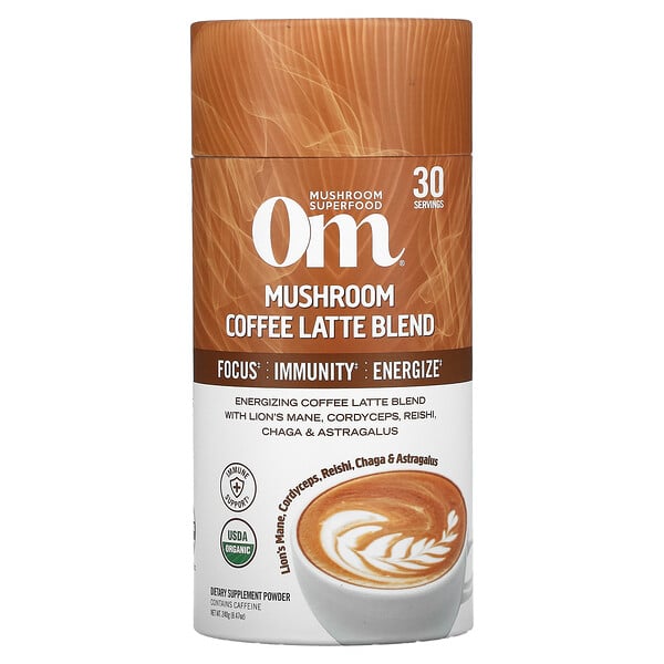 Om Mushrooms‏, Mushroom Coffee Latte Blend, 8.47 oz (240 g)