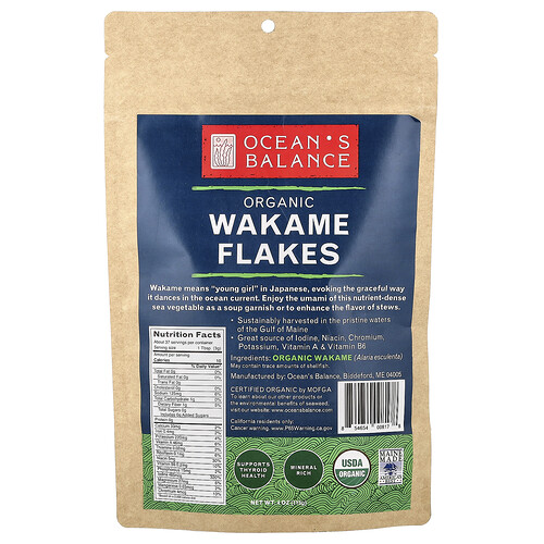 Ocean's Balance Organic Wakame Flakes, 4 oz (113 mg)