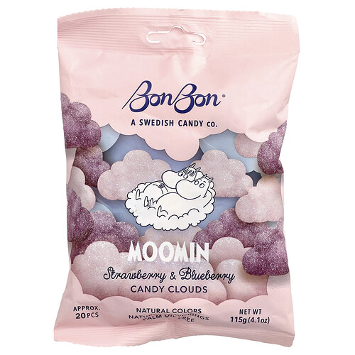 Bonbon Moomin Candy Clouds, Strawberry & Blueberry, 4.1 oz (115 g)