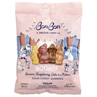 BonBon, Moomin, Sour Candy Gummies, Lemon, Raspberry, Cola & Melon, 4.1 oz (115 g)