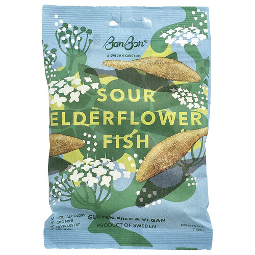 Bonbon Sour Elderflower Fish, 5.2 oz (150 g)