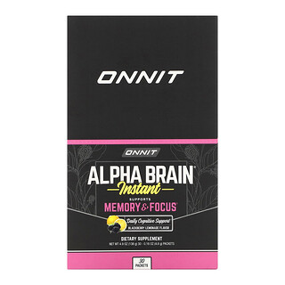 Onnit, Alpha BRAIN® instantáneo, Limonada de zarzamora, 30 sobres, 4,6 g (0,16 oz) cada uno