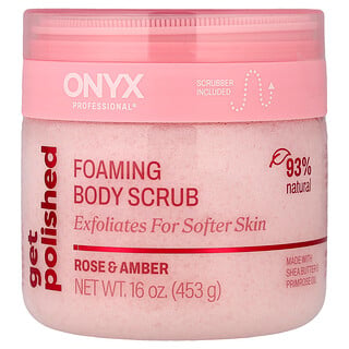 Onyx Professional, Get Polished, Exfoliante corporal espumoso, Rosa y ámbar, 453 g (16 oz)