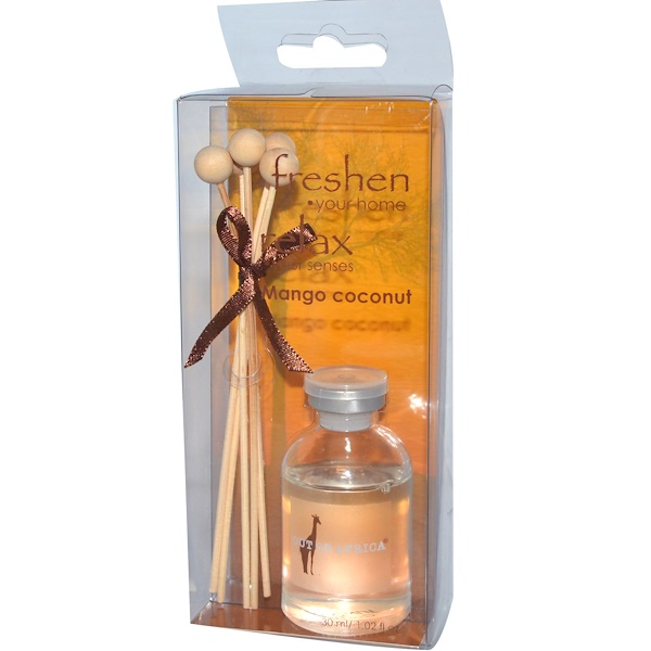 Out of Africa, Mini Fragrance Diffuser, Mango Coconut, 1.02 fl oz (30 ml) (Discontinued Item) 