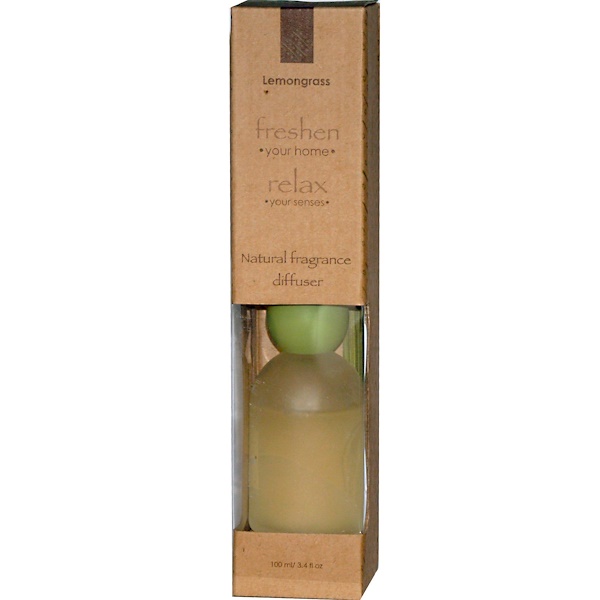 Out of Africa, Natural Fragrance Diffuser, Lemongrass, 3.4 fl oz (100 ml) (Discontinued Item) 