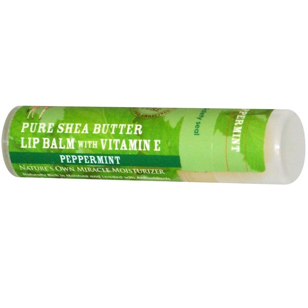 Out of Africa, Pure Shea Butter Lip Balm, with Vitamin E, Peppermint, 0.25 oz (7.0 g) (Discontinued Item) 