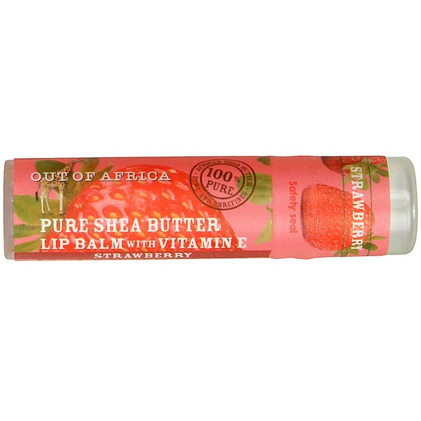 Out of Africa, Organic Shea Butter Lip Balm with Vitamin E, Strawberry