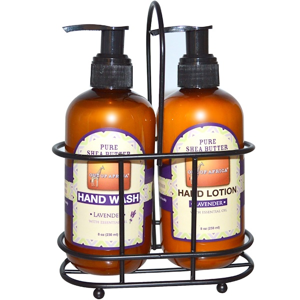 Out of Africa, Hand Caddy, Hand Wash & Lotion Set, Lavender, 2 Piece