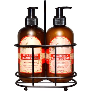 Отзывы о Аут оф Эфрика, Hand Caddy, Hand Wash & Lotion Set, Geranium, 2 Piece Set