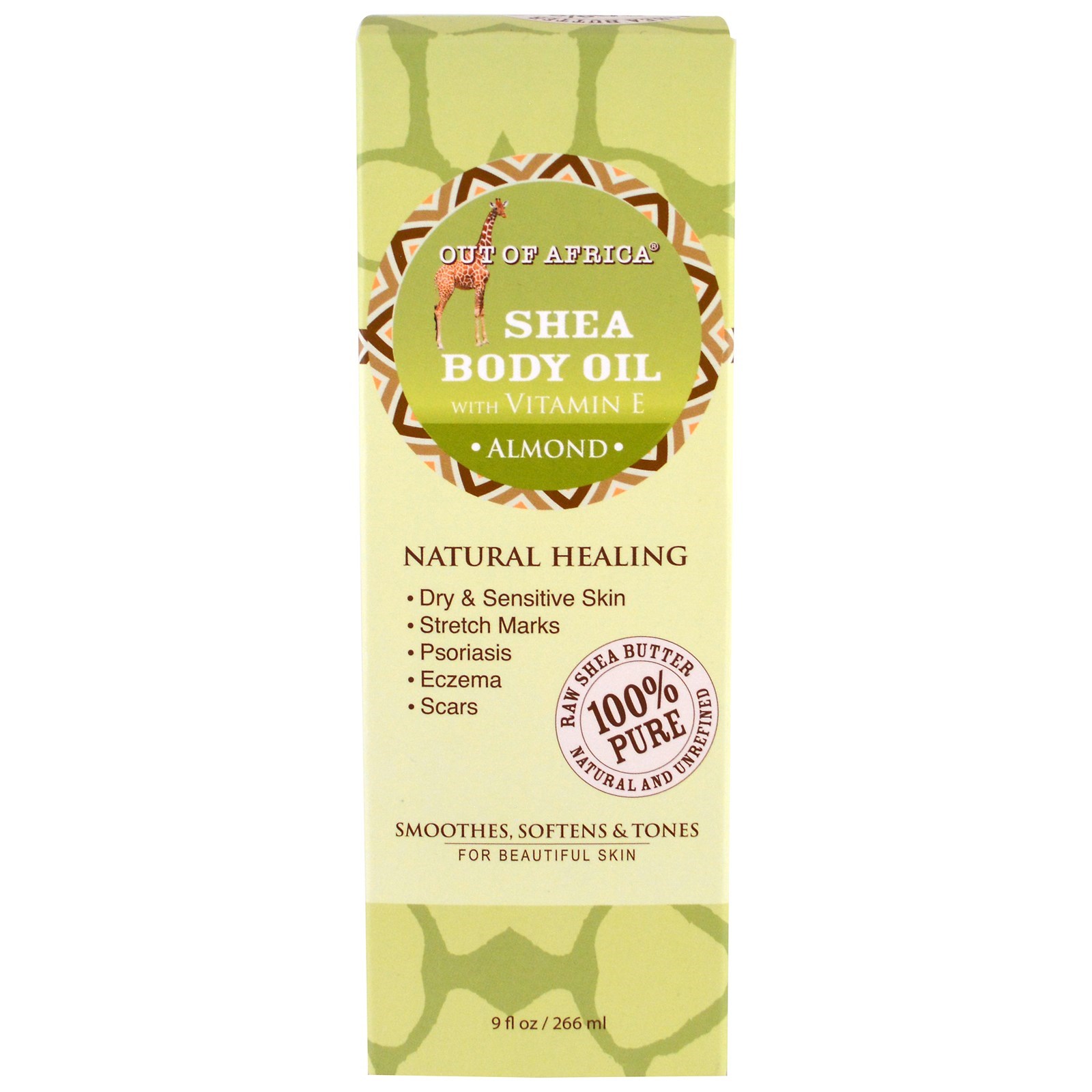 Out of Africa, Shea Body Oil, Almond, 9 fl oz (266 ml)