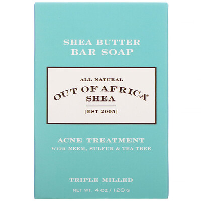 Out of Africa Shea Butter Bar Soap, Acne Treatment, 4 oz (120 g)