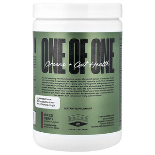 ONE OF ONE, Zelenina + zdravie čriev, miešané bobule, 360 g