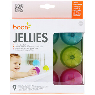 Boon, Jellies, Suction Cup Bath Toys, 12+ Months, 9 Suction Cup Bath Toys