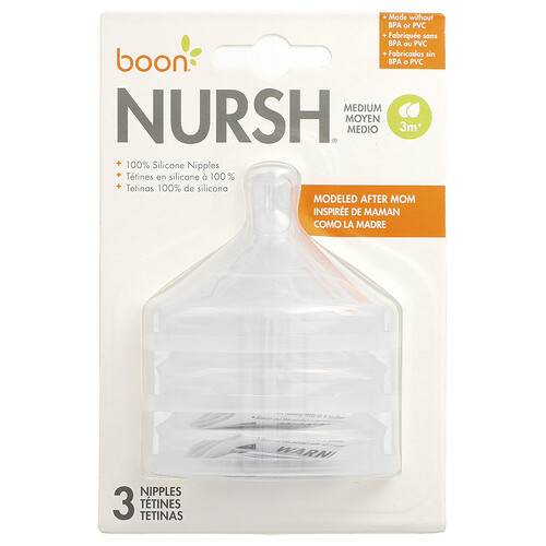 Boon, Nursh®, Silikonsmokker, Medium, 3 måneder+, 3 smokker