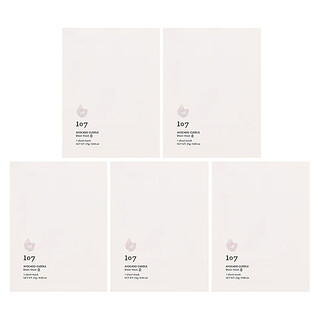 107 Beauty, Avocado Cuddle, Beauty Sheet Masks, 5 Sheets, 0.88 oz (25 g) Each