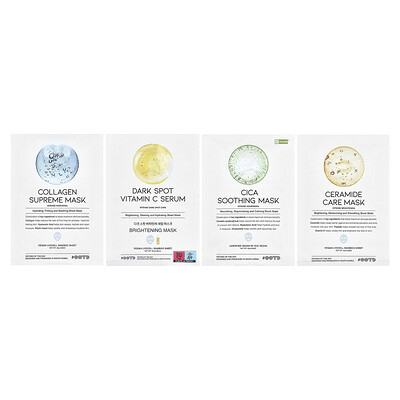 OOTD, Variety Hydrating Serum Sheet Beauty Masks, 12 Sheets, 0.88 oz (25 g) Each