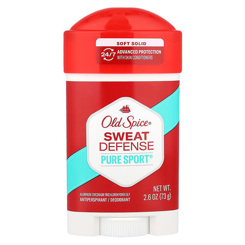 Old Spice Sweat Defense, Antiperspirant Deodorant, Soft Solid, Pure Sport®, 2.6 oz (73 g)