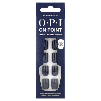 Product Image for OPI, On Point, Instant Press-On Mani, Short Length, Midnight Mantra, 27 Piece Kit