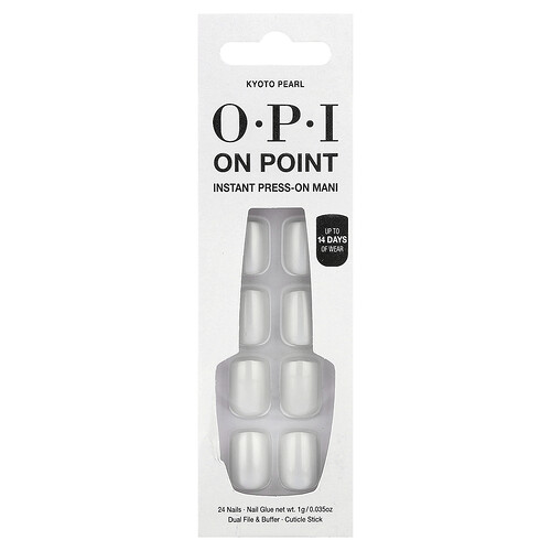 OPI, On Point, Instant Press-On Mani, Korte Lengte, Kyoto Pearl, 27-delige set