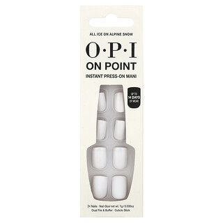 OPI‏, On Point ، مانيكير كبس فوري ، طول قصير ، كل الثلج على جبال الألب ، مجموعة مكونة من 27 قطعة