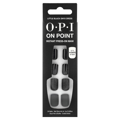 Product Image for OPI, On Point, Instant Press-On Mani, Short Length, Little Black Onyx Dress, 27 Piece Kit