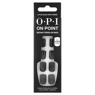 OPI‏, On Point ، مانيكير بضغط فوري ، طول قصير ، فستان من الأونيكس الأسود الصغير ، مجموعة من 27 قطعة