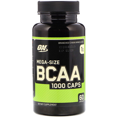 Optimum Nutrition BCAA 1000 Caps, мега-размер, 1 г, 60 капсул