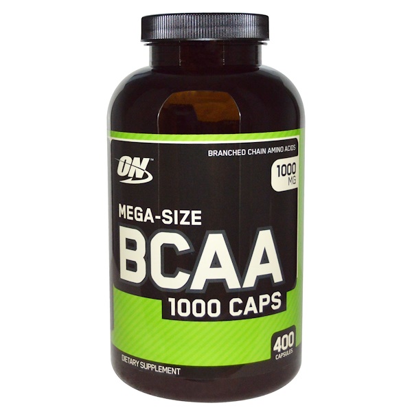 Optimum Nutrition, Капсулы BCAA, большой размер, 1000 мг, 400 капсул