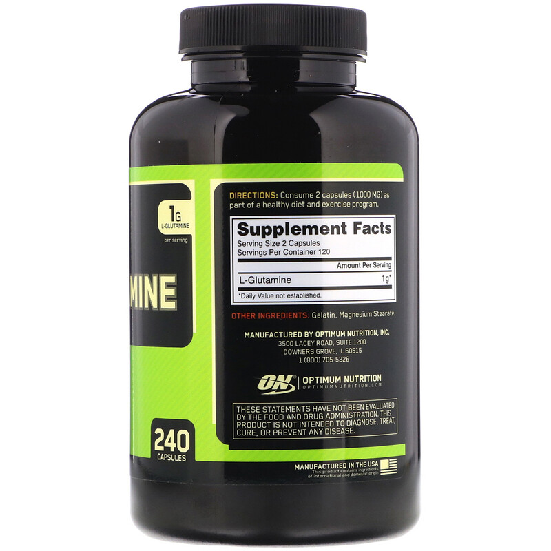 Optimum Nutrition, جلوتامين، 1,000 ملجم، 240 كبسولة - iHerb
