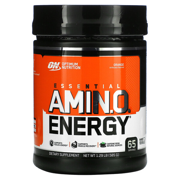 Optimum Nutrition, ESSENTIAL AMIN.O. ENERGY, Orange Cooler, 585 г (1,29 фунта)